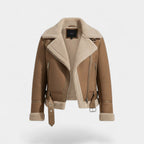 Sloane Structured Suede Jacket – Brown