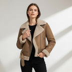 Sloane Structured Suede Jacket – Brown