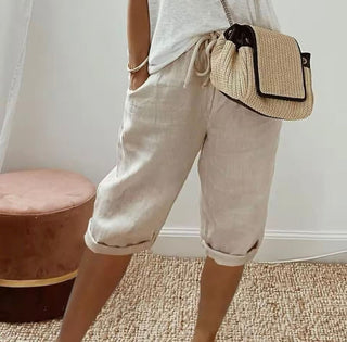 Janet Linen Drawstring Shorts