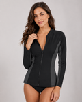 Aurelia Sun Zip Rashguard Top – Black, AU 8