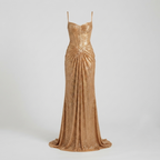 Aurora Metallic Corset Maxi Gown in Gold by Aurelia Sun