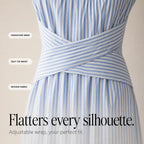 Riviera Striped Wrap Maxi Dress – Beige/White