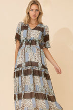 Ivana Patchwork Maxi Dress - Aurelia Sun