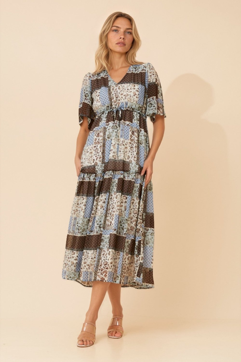 Ivana Patchwork Maxi Dress - Aurelia Sun