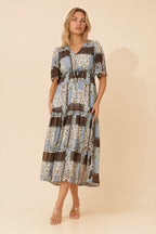 Ivana Patchwork Maxi Dress - Aurelia Sun