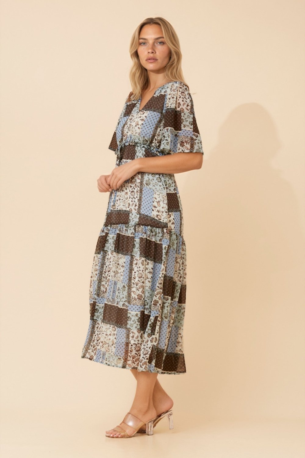 Ivana Patchwork Maxi Dress - Aurelia Sun