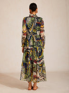 Jungle Butterfly Chiffon Maxi Dress in Orchid Purple by Aurelia Sun