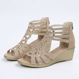 Jeanette Cutout Wedge Sandals