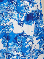 Mustang Print Linen-Look Midi Shirt Dress in Cobalt Blue by Aurelia Sun