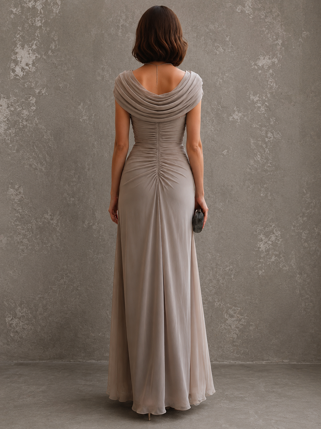 Delphine Draped Maxi Dress in Navy by Aurelia Sun