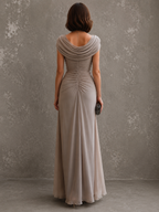 Delphine Draped Maxi Dress in Navy by Aurelia Sun