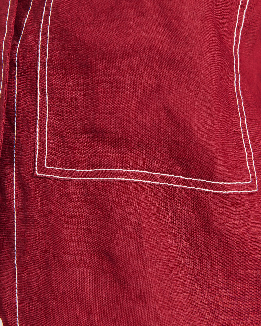 Gigi Oversized Linen Short-Sleeve Shirt – Burgundy by Aurelia Sun