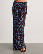 Ania Spot-Print Linen-Blend Maxi Skirt by Aurelia Sun