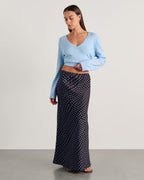 Ania Spot-Print Linen-Blend Maxi Skirt by Aurelia Sun