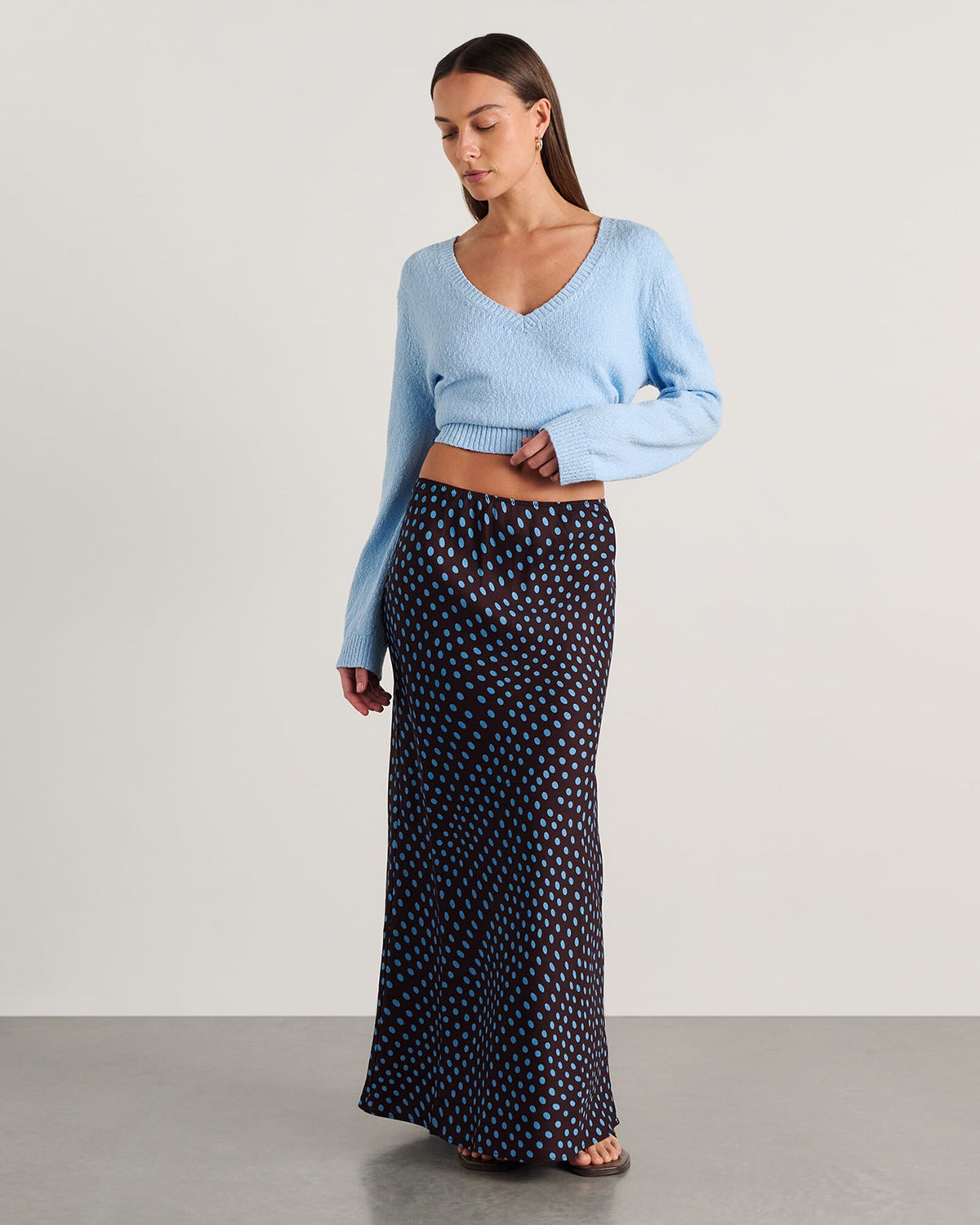Ania Spot-Print Linen-Blend Maxi Skirt by Aurelia Sun