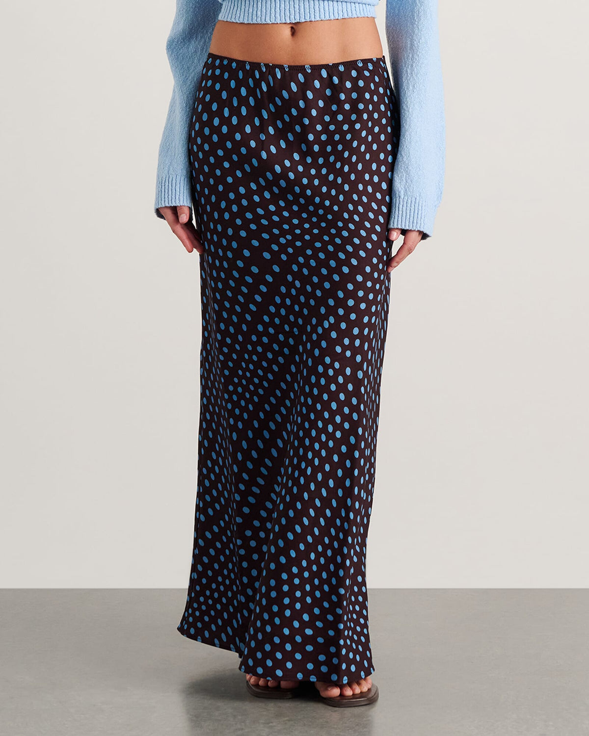 Ania Spot-Print Linen-Blend Maxi Skirt by Aurelia Sun