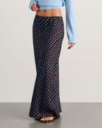Ania Spot-Print Linen-Blend Maxi Skirt by Aurelia Sun