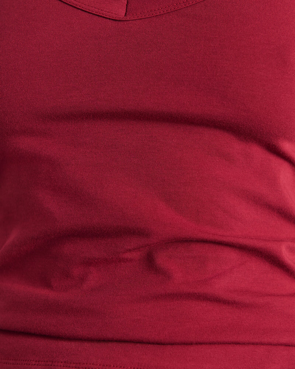 Dakota Ribbed V-Neck Cotton Tank – Burgundy by Aurelia Sun