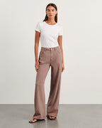 Loe Mid-Rise Straight-Leg Jeans – Latte by Aurelia Sun