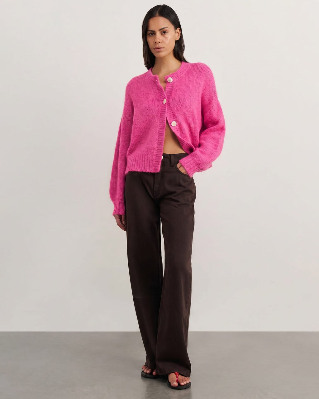 Lily Fluffy Mohair-Blend Cardigan – Peony by Aurelia Sun