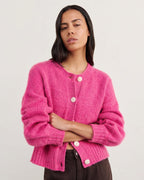 Lily Fluffy Mohair-Blend Cardigan – Peony by Aurelia Sun