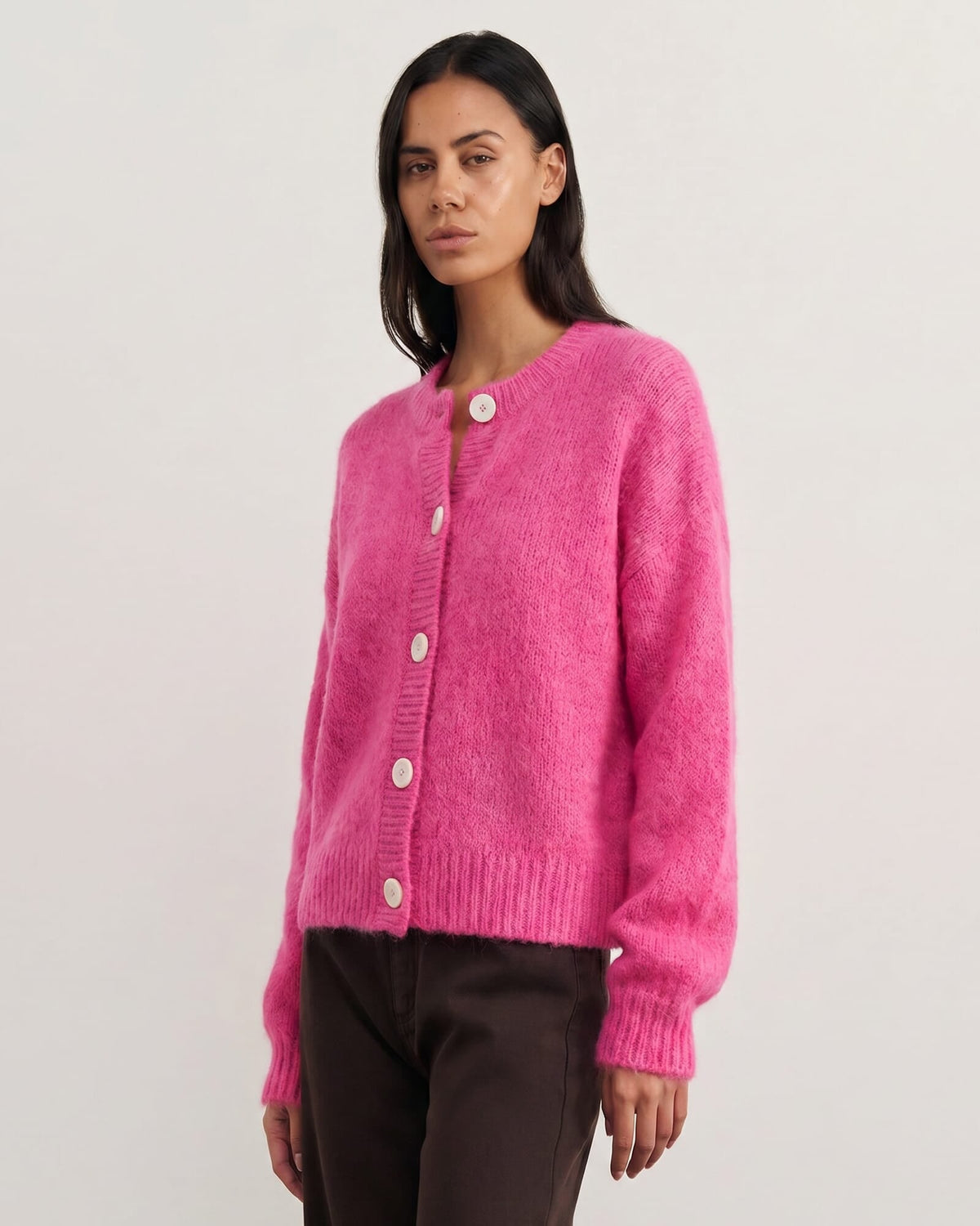 Lily Fluffy Mohair-Blend Cardigan – Peony by Aurelia Sun