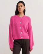 Lily Fluffy Mohair-Blend Cardigan – Peony by Aurelia Sun