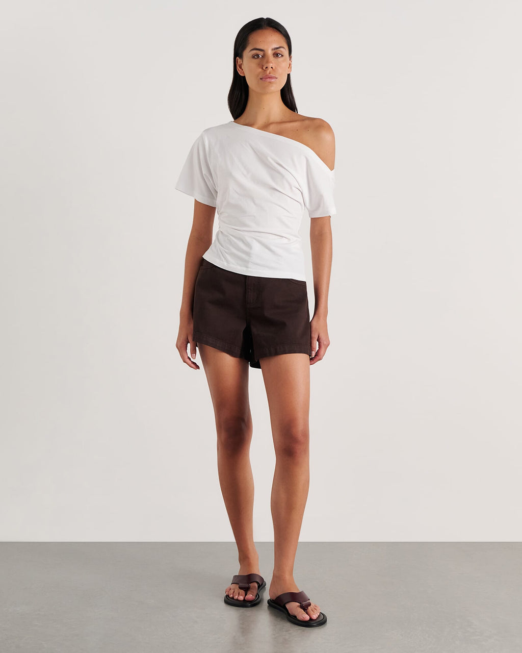 Carrie Five-Pocket Denim Shorts – Dark Chocolate by Aurelia Sun