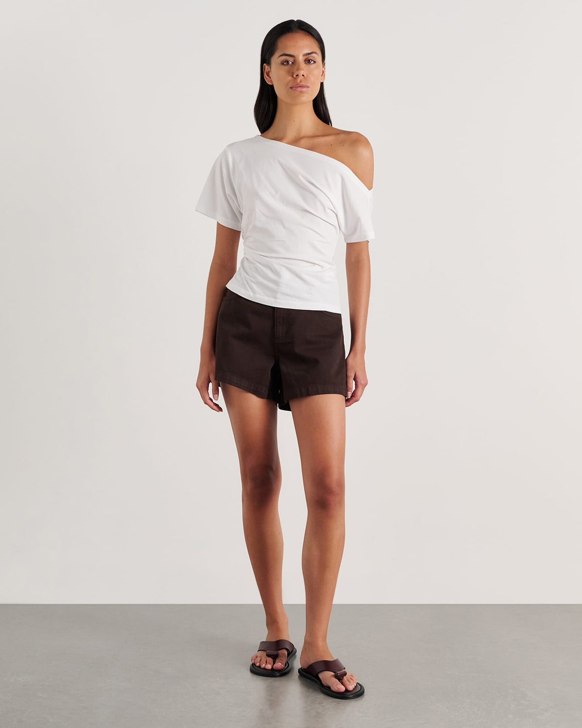 Carrie Five-Pocket Denim Shorts – Dark Chocolate by Aurelia Sun