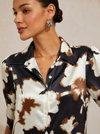 Santorini Scenic Satin Midi Shirt Dress by Aurelia Sun