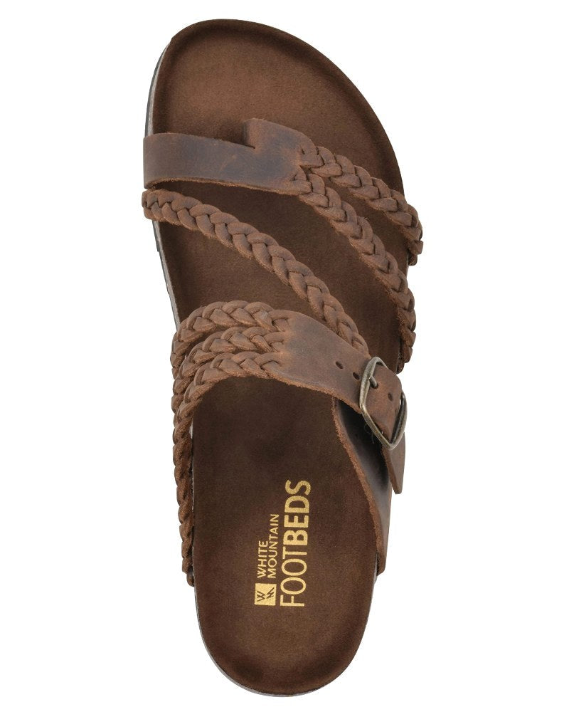 Kiera Braided Toe Loop Sandals in Brown by Aurelia Sun