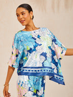 Golden Petal Satin Batwing Top in Light Yellow by Aurelia Sun