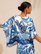 Golden Petal Satin Batwing Top in Vibrant Orange by Aurelia Sun
