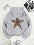 Leopard Star Oversized Hoodie - Aurelia Sun