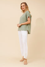 Leora Linen Relaxed Top - Aurelia Sun
