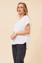 Leora Linen Relaxed Top - Aurelia Sun