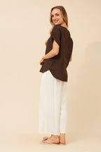 Leora Linen Relaxed Top - Aurelia Sun