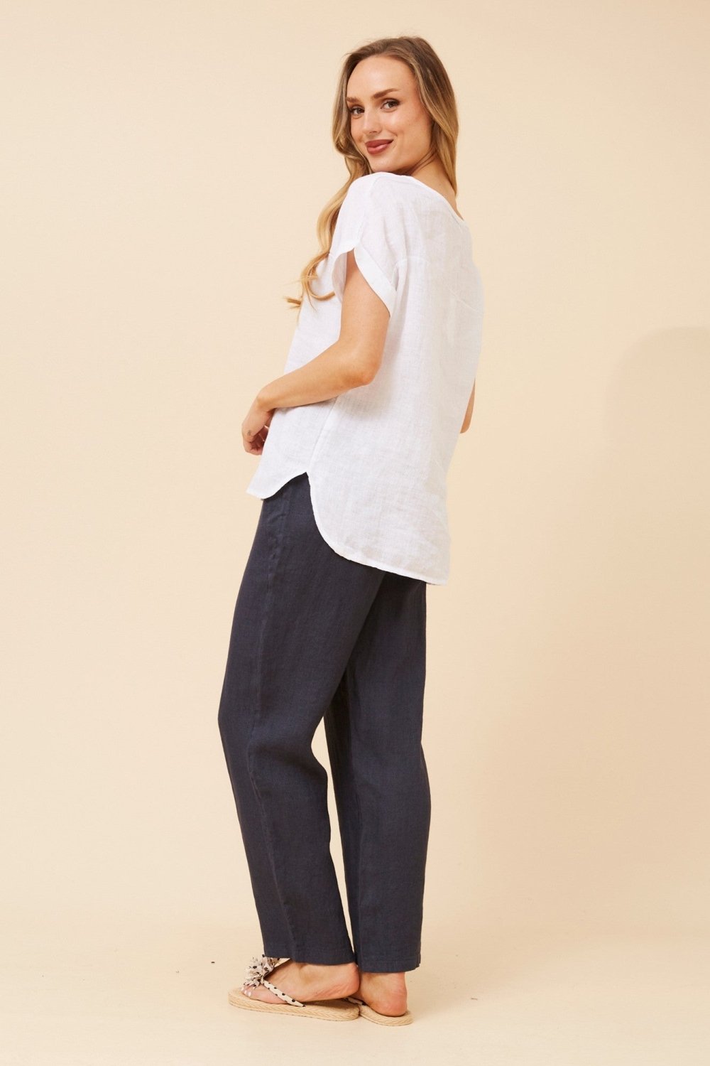 Leora Linen Relaxed Top - Aurelia Sun