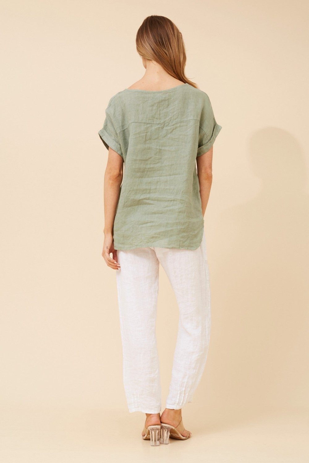Leora Linen Relaxed Top - Aurelia Sun