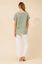 Leora Linen Relaxed Top - Aurelia Sun