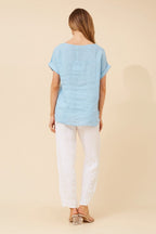 Leora Linen Relaxed Top - Aurelia Sun