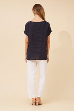 Leora Linen Relaxed Top - Aurelia Sun