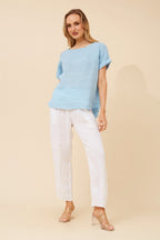 Leora Linen Relaxed Top - Aurelia Sun
