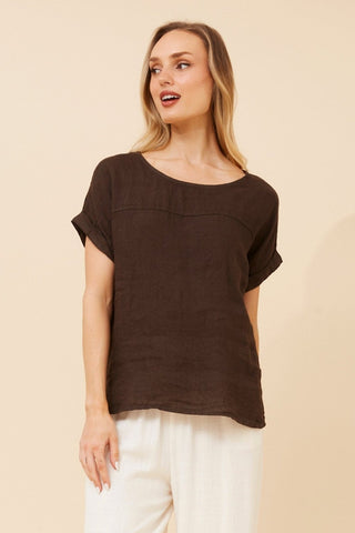 Leora Linen Relaxed Top