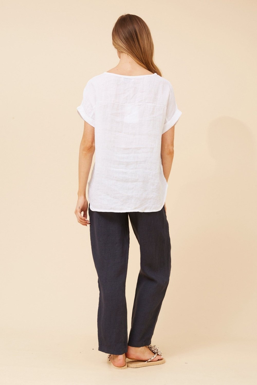 Leora Linen Relaxed Top - Aurelia Sun