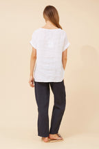 Leora Linen Relaxed Top - Aurelia Sun