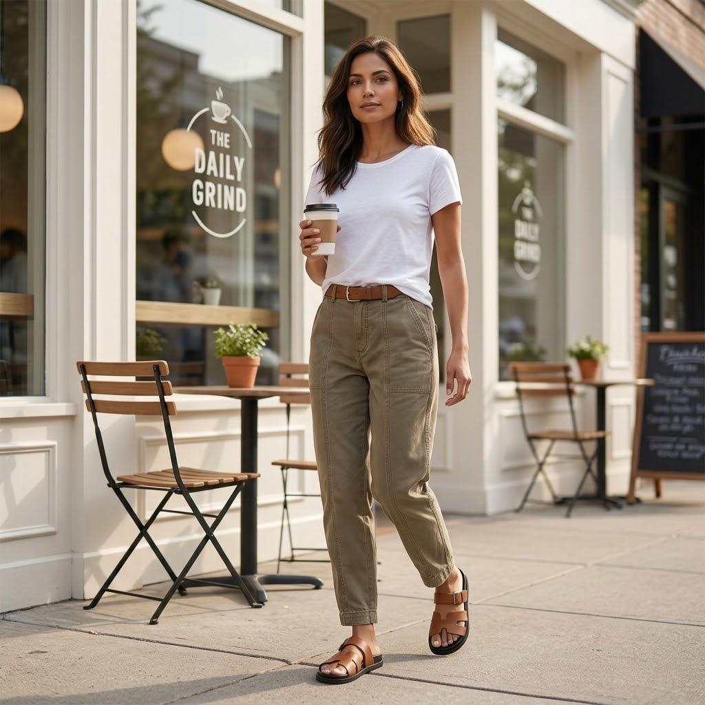 Maren Tailored Utility Trousers – Khaki
