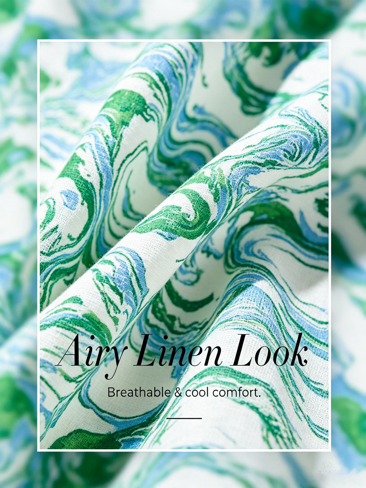 Mustang Print Linen-Look Midi Shirt Dress in Mint Green by Aurelia Sun