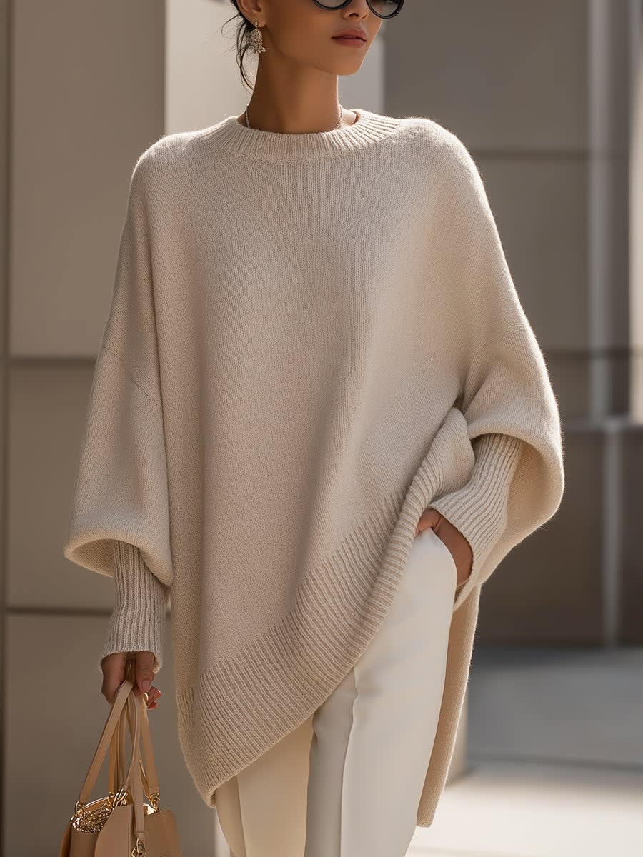 Oversized Asymmetric Knit Sweater