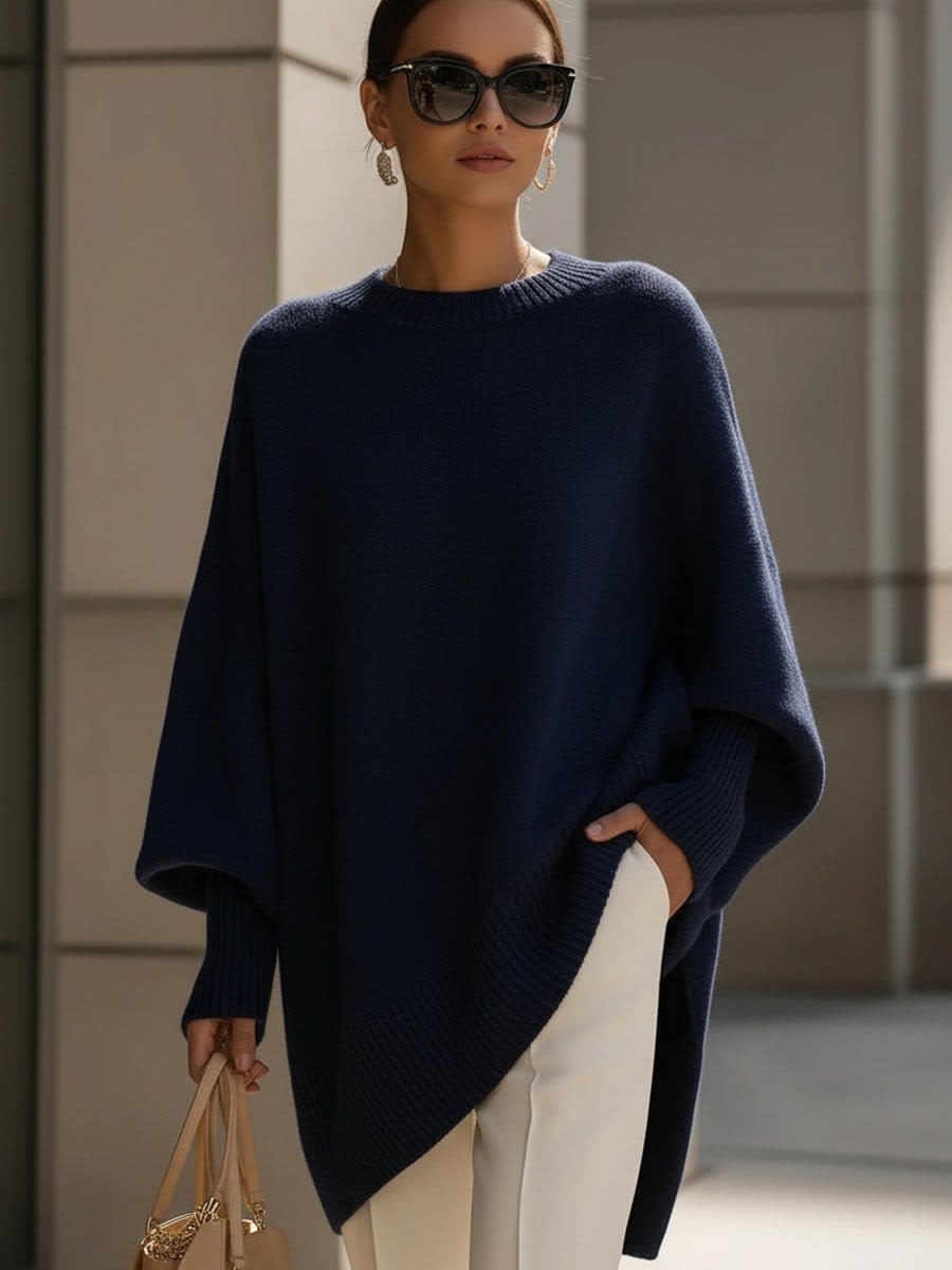 Oversized Asymmetric Knit Sweater